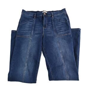 Nicole Miller soho high rise flare jeans size 12 blue denim womens 6835